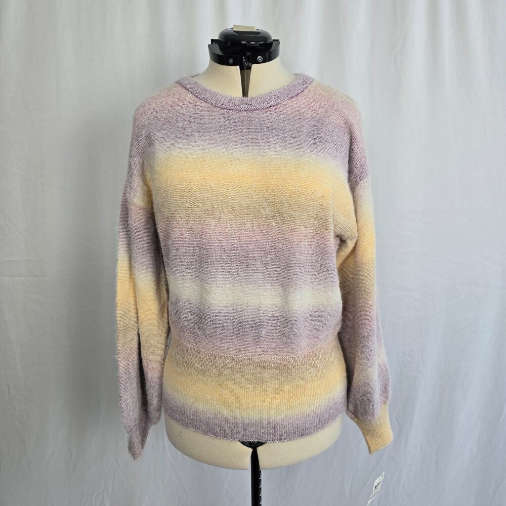 INC International Concepts Sweater Women's L Space Dyed Stripe Fuzzy NWT